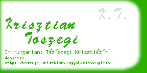 krisztian toszegi business card